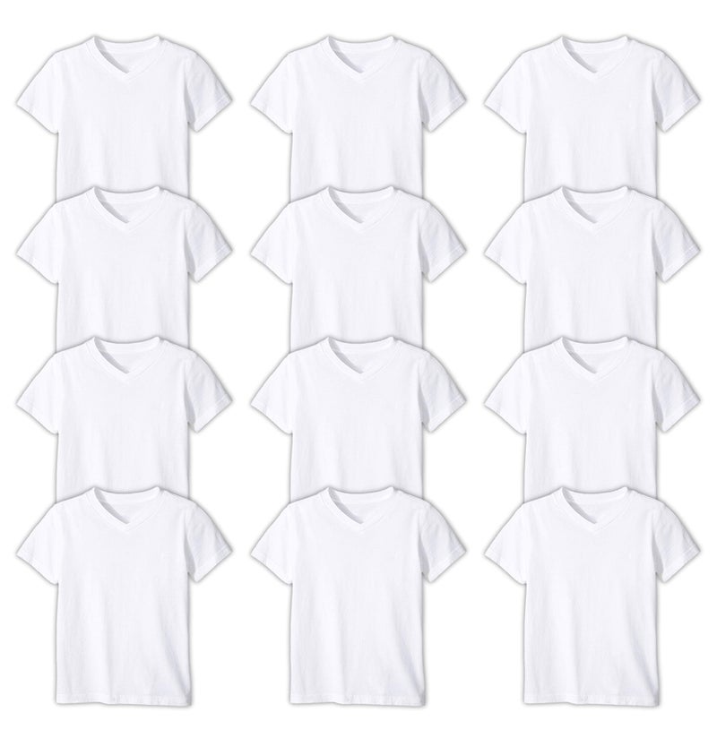 Andrew Scott Boys' V Neck T Shirt | Cotton Color Undershirts | 100% Cotton Tees in Multi Packs - Image 1